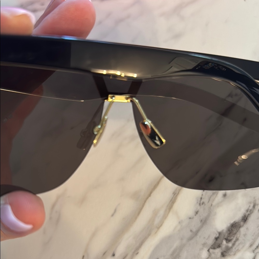 Saint Laurent Black Sunglasses with Gold Accent - Picture 5 of 5